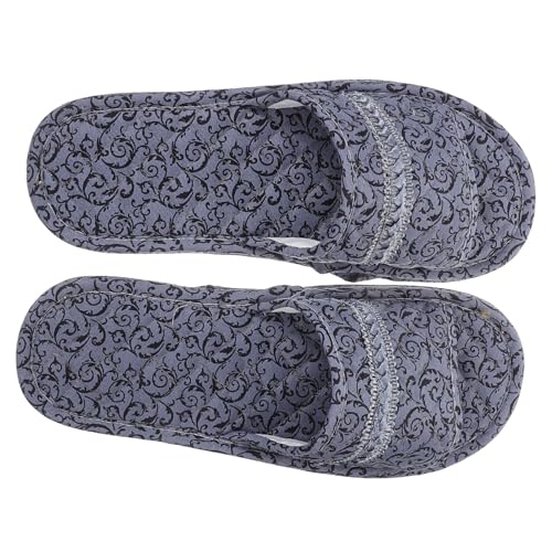 OATIPHO Leichte Waschbare Hausschuhe mit Weichem Stoffboden Atmungsaktiv und Rutschfest Offene Zehen für Herren als Schlafzimmer und Reisepantoffeln Paargröße von OATIPHO