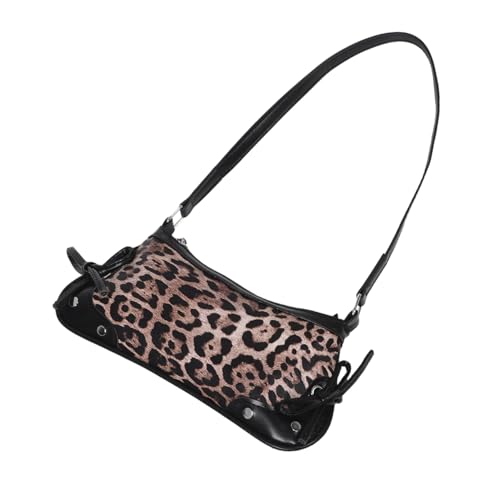 OATIPHO Leopard Print Schultertasche mit Schleife Damen PU Unterarmtasche Modisch Vielseitig für Alltag Party Arbeit Schulter Handtasche von OATIPHO