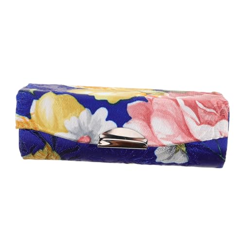 OATIPHO Lippenstiftbox Aus Seide Mit Vintage-Blumenstickerei Spiegel Tragbar Kompakt Kosmetiktasche Für Damen Reise-Make-up-Tasche von OATIPHO