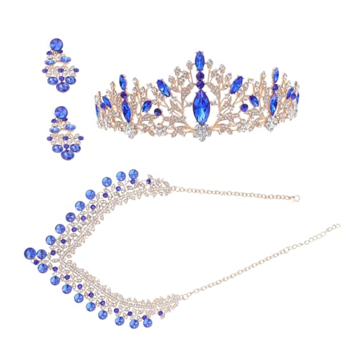 OATIPHO Kronendiademensatz Mit Strasssteinen Halskette Und Ohrringen Für Damen Geeignet Für Hochzeiten Partys Und Formelle Anlässe von OATIPHO