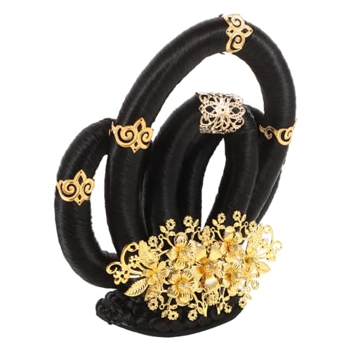 OATIPHO Märchenhaarbrötchen Kopfschmuck Haarschmuck für Frauen Stirnband Haarknoten-Klappclip für Damen ausgefallene Haaraccessoires für Damen Dreadlock-Schmuck für Frauen Filament Schwarz von OATIPHO