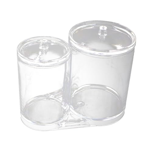 OATIPHO Makeup Organizer Box Transparent Dual Compartment Acrylic Storage Case für Wattepads Kosmetik Pinsel und Zubehör Robustes Design mit Deckel und Großem Fassungsvermögen für von OATIPHO