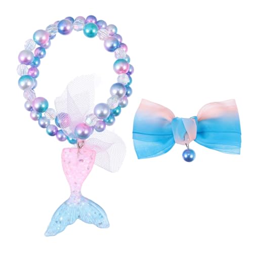 OATIPHO Meerjungfrauenschwanz-set Schmuckset Halskette Kinder-haarnadel Meerjungfrauenarmband Modeschmuck von OATIPHO