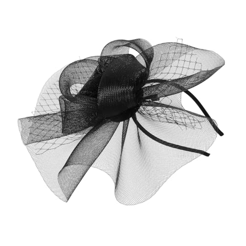 OATIPHO Eleganter Schwarzer Fascinator Mit Netz Und Federn Für Damen Haarschmuck Haarclip Und Stirnband Für Hochzeiten Partys Und Besondere Anlässe von OATIPHO