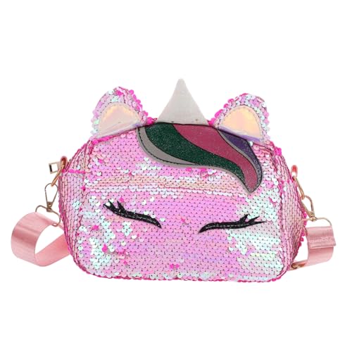 OATIPHO Mini-Einhorn-Form-umhängetasche Mit Pailletten Für Mädchen Stylische Kette Messenger-Tasche Weiß Leicht Zu Reinigen von OATIPHO