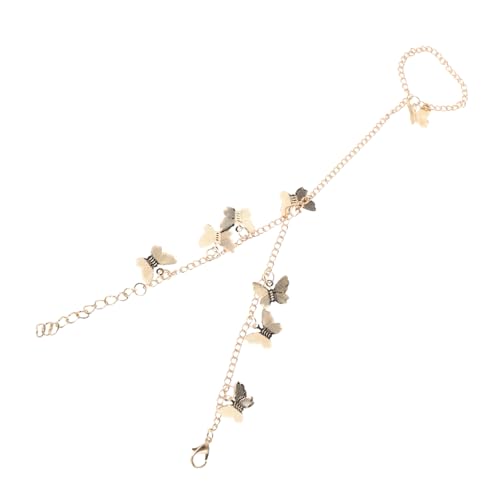 OATIPHO Schmetterling Kettenring Armreif Für Damen Verstellbares Armband Mit Ring Modeaccessoires Schmuck Für Alltags Party Hochzeit von OATIPHO