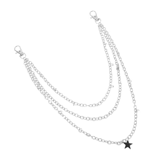 OATIPHO Multi Layered Metal Waist Belt für Männer und Frauen Trendige Punk Hip Hop Hosenkette Auffälliges Accessoire für Jeans und Freizeitmode von OATIPHO