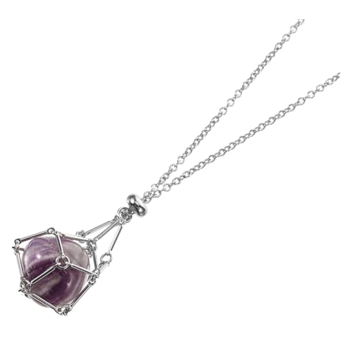 OATIPHO Natürliche Kristallanhänger Halskette mit Hohlem Metallkäfig Verstellbarem Geflecht Modischer Schmuck für Frauen Langlebig und Vielseitig für Edelstein und Perlenanhänger OATIPHO Natürliche Kristallanhänger Halskette mit Hohlem Metallkäfig Verstellbarem Geflecht Modischer Schmuck für Frauen Langlebig und Vielseitig für Edelstein und Perlenanhänger von OATIPHO