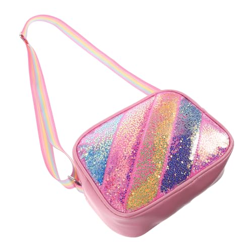 OATIPHO Niedliche Crossbody Handtasche für Mädchen mit Verstellbarem Schultergurt für Reisen Geburtstagsfeiern und Alltag Regenbogen Design für Kleine von OATIPHO