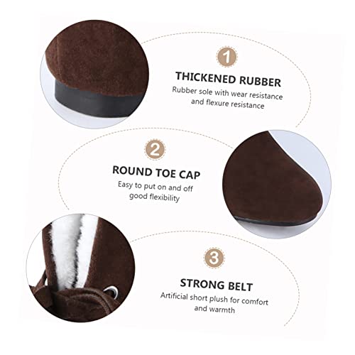 OATIPHO Over Knee Winterstiefel Damen Warm Gefüttert Schnürung Flach Profilsohle Rutschfest Langschaftstiefel Braun von OATIPHO