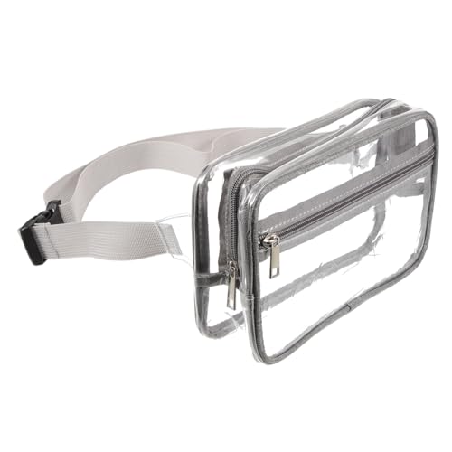 OATIPHO Pack transparente Bauchtasche Lauftasche Riementasche Anti-Diebstahl-Reisetasche klare Stadiongeldbörse handybeutel Phone Holder Bag Tailentasche für Männer Gürteltasche PVC Grey von OATIPHO