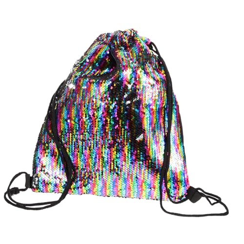 OATIPHO Pailletten Rucksack Mit Kordelzug Turnbeutel Stoffbeutel Mit Pailletten Rucksack Mit Kordelzug Für Einkaufen Und Camping von OATIPHO