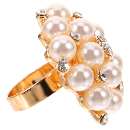 OATIPHO Perlenring Damen Offener Ring Verstellbar Legierung Schmuck Trendy Eleganter Modeschmuck Für Frauen von OATIPHO