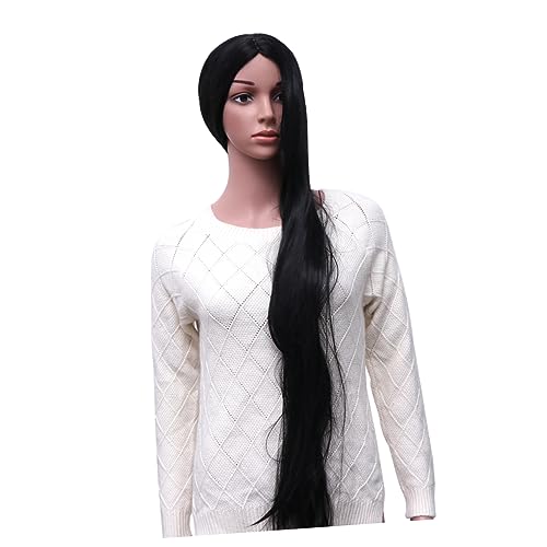 OATIPHO Haarperücke Schwarz Glatt Lang Kunsthaarperücke Für Damen Haarteil Damenhaarperücke Spitzenhaarperücke Haar-accessoire von OATIPHO