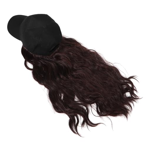OATIPHO Perückenkappe Fälschung gefälscht Männer lang lockig Hut mit Haaren Haarhut Lustiger Hut Mützenperücken für Damen Hüte mit Haaren Matter Hochtemperaturdraht Schwarz von OATIPHO