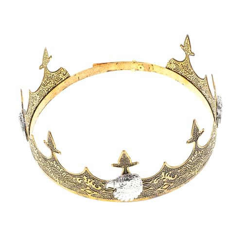 OATIPHO Königskrone Für Männer Retro-design Party-krone Cosplay-krone Kopfschmuck Geburtstagskönig Hochzeitskronen Metallkronen Anzieh-kostüm-accessoire von OATIPHO