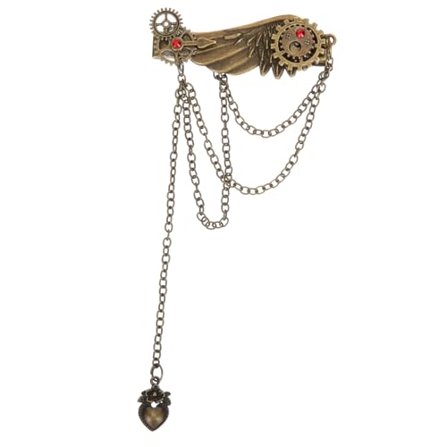 OATIPHO Punk Haarklammer mit Flügel Design und Doppelter Kette für Damen Retro Steampunk Haarspange Vielseitig Einsetzbar und für von OATIPHO