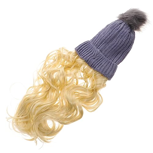 OATIPHO Realistische Perücke Hut für Damen Lange Lockige Haarverlängerung Beanie für Winteraktivitäten für Haarausfall und Täglichen Gebrauch Atmungsaktive Dehnbare Kopfbedeckung von OATIPHO
