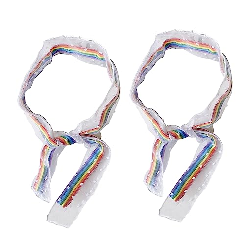 OATIPHO Regenbogen Haarband Set aus Mesh Spitze Teiliges Haarschmuck Set für Mädchen für Partys Tägliche Nutzung und Besondere Anlässe Bunten Farben für Einen Fröhlichen Look von OATIPHO
