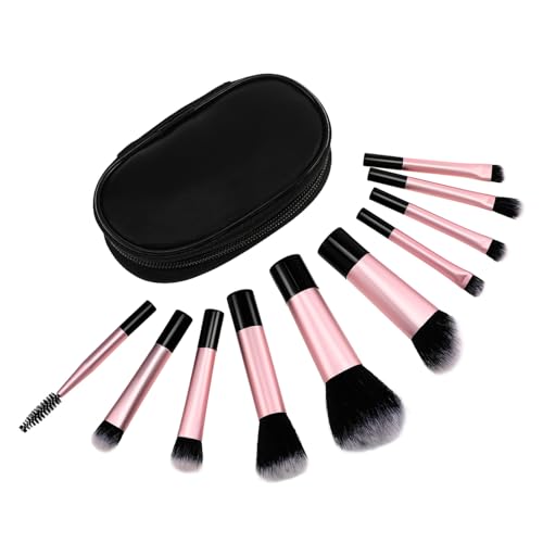 OATIPHO Reise Make Up 10 Stück Kleiner Make Up mit Aufbewahrungstasche Weiche Borsten für Unterwegs für Lidschatten Rouge und Mehr von OATIPHO