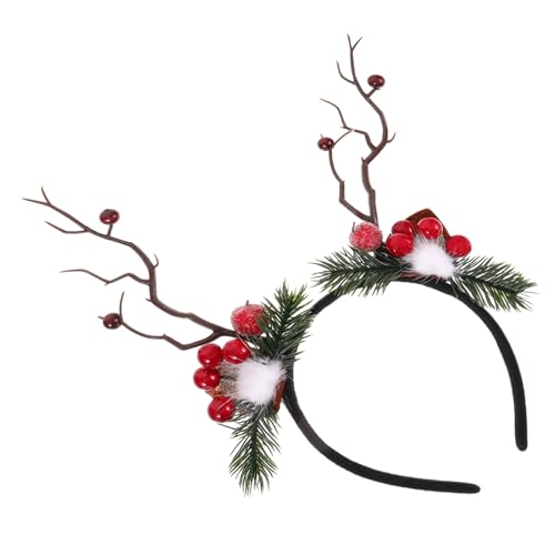 OATIPHO Weihnachtlicher Haarreif Mit Rentiergeweih Und Beeren Festlicher Kopfschmuck Für Damen Für Weihnachten Partys Und Einzigartige Haaraccessoires Für Unvergessliche Feiern von OATIPHO