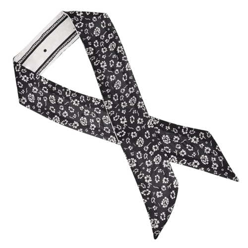 OATIPHO Retro Seidenschal Haarband für Damen Stylisches Schickes Haarschmuckstück zur Haarbindung für Jede Gelegenheit mit Blumenmuster von OATIPHO