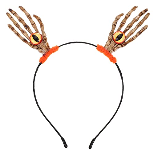 OATIPHO Schädel-augapfel-kopfbedeckung Blumenstirnband Mit Make-up-stirnband Halloween -party Masken Skelett-hand-haarband Augapfel-stirnband Im Gruseligen Stil Horror Abs Orange von OATIPHO