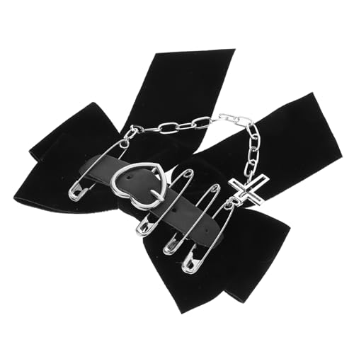 OATIPHO Schleife Haarnadel Bogen Stifte Punk Halloween -haarzubehör Mädchen Form Gothic-schleifenklammern Bögen Für Gruselig Knoten Halloween-haarschleifen Party Schwarz Polyester von OATIPHO