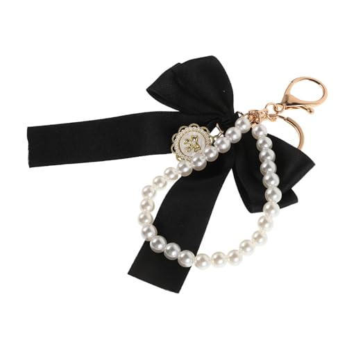 OATIPHO Schleifen-schlüsselanhänger Mit Perlen Und Metall Charm Für Frauen Und Mädchen Autoschlüssel-Dekoration Handtaschen-anhänger Kreatives Schleifenband-Design von OATIPHO