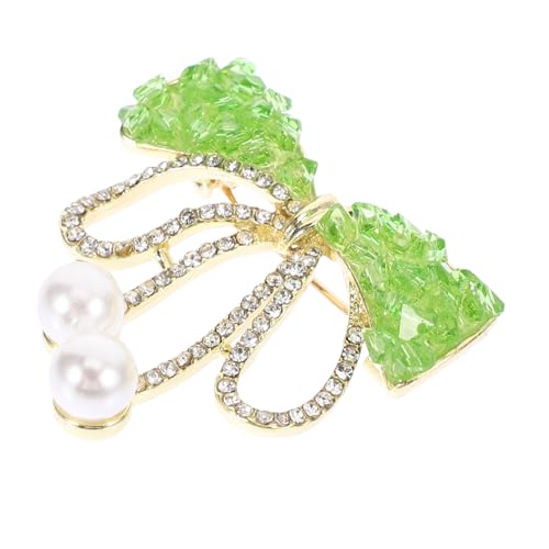 OATIPHO Damen-brosche Schleifen Brosche Halter Halskette Ring Stift Damen Kragen Anzug Reversnadel Brosche Umhangnadel Hutbrosche Weihnachtsbrosche Armbänder Frauen Armreifen Green Strasssteine von OATIPHO