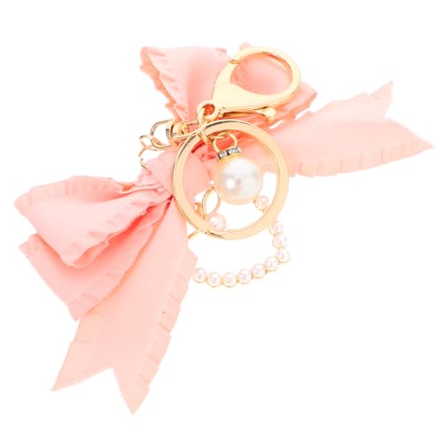 OATIPHO Schlüsselanhänger Mit Schleife Und Kunstperlen Dekorativer Schlüsselanhänger Für Damen Schlüsselring Und Taschendekoration Kreativer Hängender Handtaschen-ornament von OATIPHO