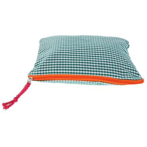 OATIPHO Reise Kosmetiktasche Aus Baumwolle Und Leinen Tragbarer Toilettentasche Für Damen Multifunktionale Make-up Und Schreibwaren Organizer Für Unterwegs Kariert von OATIPHO