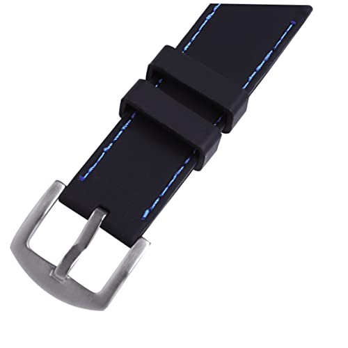 OATIPHO Uhrenarmband Aus Silikon Und Langlebig Mit Blauer Schnur Inklusive Edelstahlverschluss Für Einfache Installation von OATIPHO