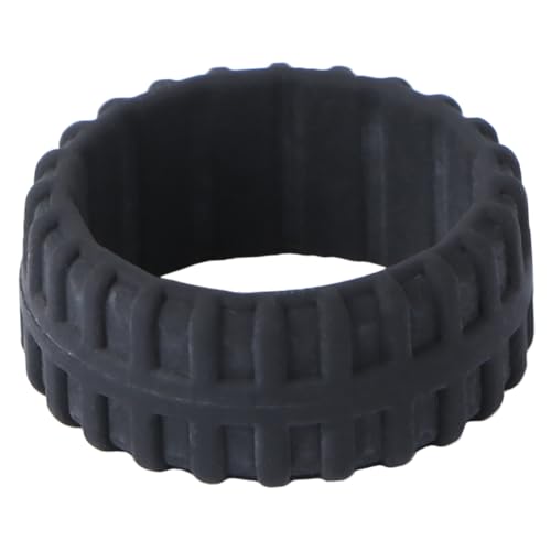OATIPHO Silikonring mit Reifenprofil Atmungsaktiver Sportschmuck Flexibler Outdoor Fingerring Robust und Kratzfest als Hochzeitsband für Damen und Herren Schwarz von OATIPHO