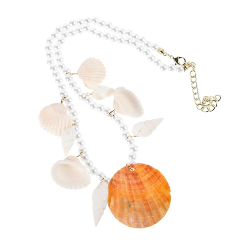 OATIPHO Sommer Anhänger Halskette mit Kunstperlen für Frauen Trendige Strand Schmuck Choker Kette für Sommeroutfits von OATIPHO