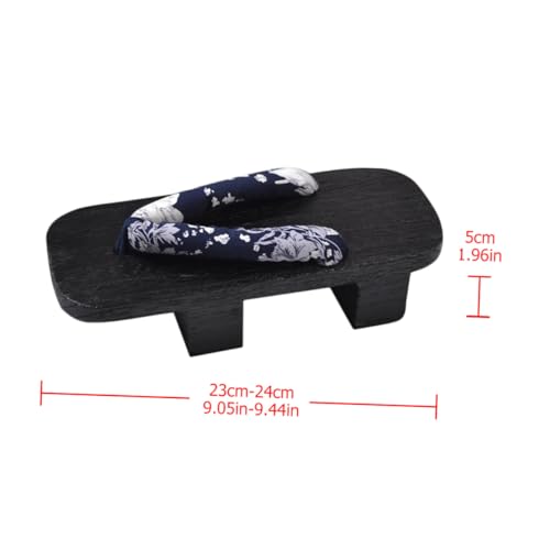 OATIPHO Sommer Clogs Holz Pantoletten Herren Slippers Casual Plattform Sandalen Komfortable Freizeit Hausschuhe Blau Weiß Blumendesign von OATIPHO