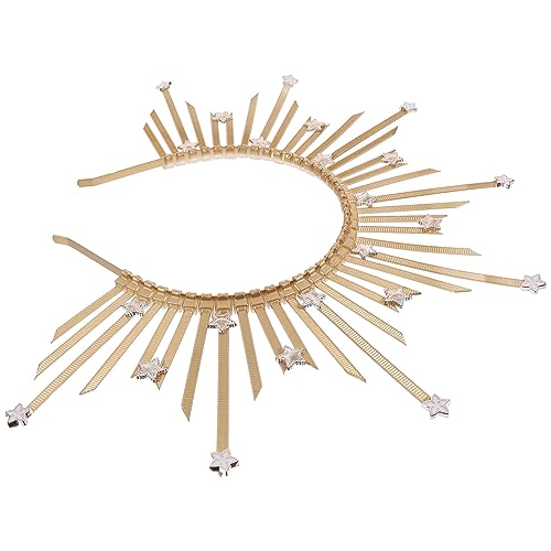 OATIPHO Sonnenstrahlen Stirnband Göttin Krone Goldene Kopfbedeckung für Halloween Partys und Hochzeiten Leicht und Tragbar Perfektes Accessoire für Gothic Kostüme von OATIPHO