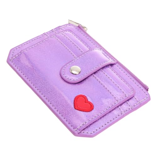 OATIPHO 1stück Multi-Card Pu Geldbörse Im Regenbogenfarben Design Praktischer Change Bag Für Damen Und Mädchen Für Kreditkarten Und Münzen Violett von OATIPHO