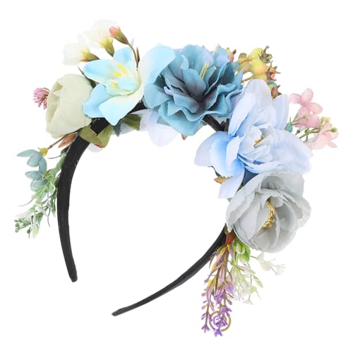 OATIPHO Stirnband Hochzeit Haarschmuck Für Damen Tiara Haarbänder Für Damen Seide Partybänder Erwachsene Damen Mädchen Blumen Brautmode Schleifen Haarbänder Damen Stoff Blau von OATIPHO