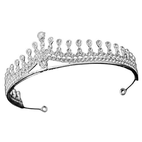 OATIPHO Stirnband mit Kristallkrone Tiara für Frauen Brautjungfer Braut Kopfbedeckung Krone für Frauen Braut Tiara braut strass tiara Braut Hochzeit Tiara Brautkrone Zinklegierung Silber von OATIPHO