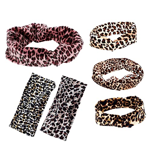 OATIPHO 6stücke Sport Stirnbänder Damen Workout Stirnbänder Leopard Haar Bands Für Yoga Übungen Schweißbänder Frauen Lauf Stirnband Schweißband von OATIPHO