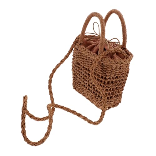 OATIPHO Strandtasche Damen Strohtasche Geflochtene Umhängetasche Leicht Sommer Crossbody Handtasche mit Mittelgroßem Fassungsvermögen und Tragegriff für Alltag Einkaufen und Freizeit von OATIPHO