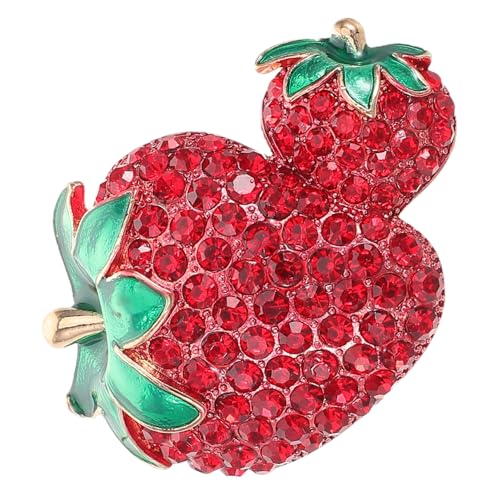 OATIPHO Strass Erdbeer Brosche Damen Schmuck Anstecker Modischer Kragenclip Für Kleidung Taschen Accessoire Versatile Styling Glänzend von OATIPHO