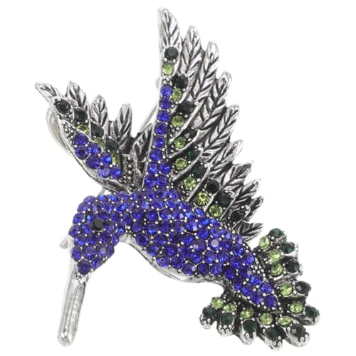 OATIPHO Strass Hummingbird Brosche Damen Vintage Tier Anstecknadel mit Funkelnden Kristallen Langlebige Metalllegierung Eleganter Schmuck für Festliche und Freizeit Outfits von OATIPHO