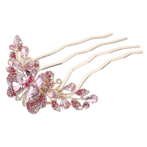 OATIPHO Strassbughaarclip Braut Kämme Form Haarnadel Hochzeit Kamm Zubehör Dekorativ Mädchen Haarschmuck Für Frauen Haardekoration Haarstyling Haarspange Seitliche Haarspangen Metall Rosa von OATIPHO