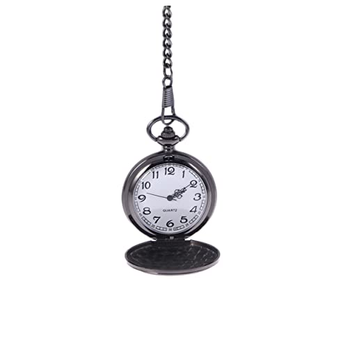 OATIPHO Edelstahl Herren Taschenuhr Mit Weißem Ziffernblatt Und Arabischen Ziffern Mechanische Uhr Abnehmbare Kette Mit Haken Für Vintage-Stil von OATIPHO