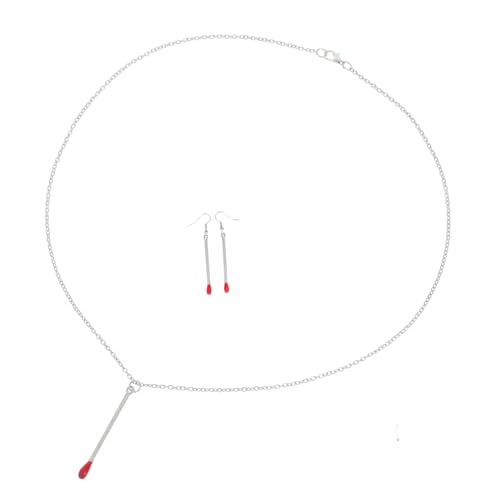 OATIPHO Ohrringe Und Halsketten-set Für Frauen Und Mädchen Verspieltes Streichholz-design Leicht Und Robust Passend Zu Jedem Outfit Und Anlass von OATIPHO