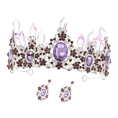 OATIPHO Tiara und Ohrring Braut Schmuck Eleganter Kristallkopfputz für Hochzeit Komfortabel und Langlebig Prinzessin Diadem für Festliche Anlässe von OATIPHO
