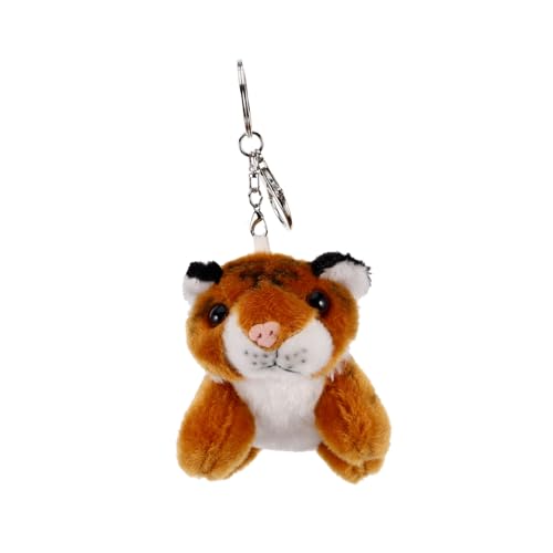 OATIPHO Tiger Schlüsselanhänger Flauschig Tier Taschenanhänger Waldtier Spielzeug Stofftier Plüsch Handtaschen Anhänger Kleiner Cartoon Rucksack von OATIPHO