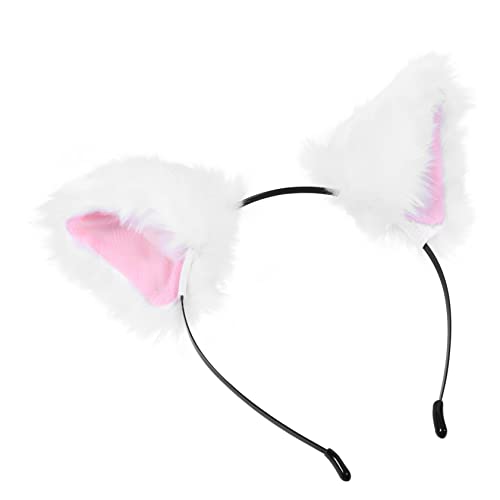 OATIPHO Tierohren Stirnband Für Damen Mädchen Cosplay Kopfschmuck Haarband Mit Ohren Simulation Plüsch Ohr Haarreif Party Maskenball Schmuck von OATIPHO